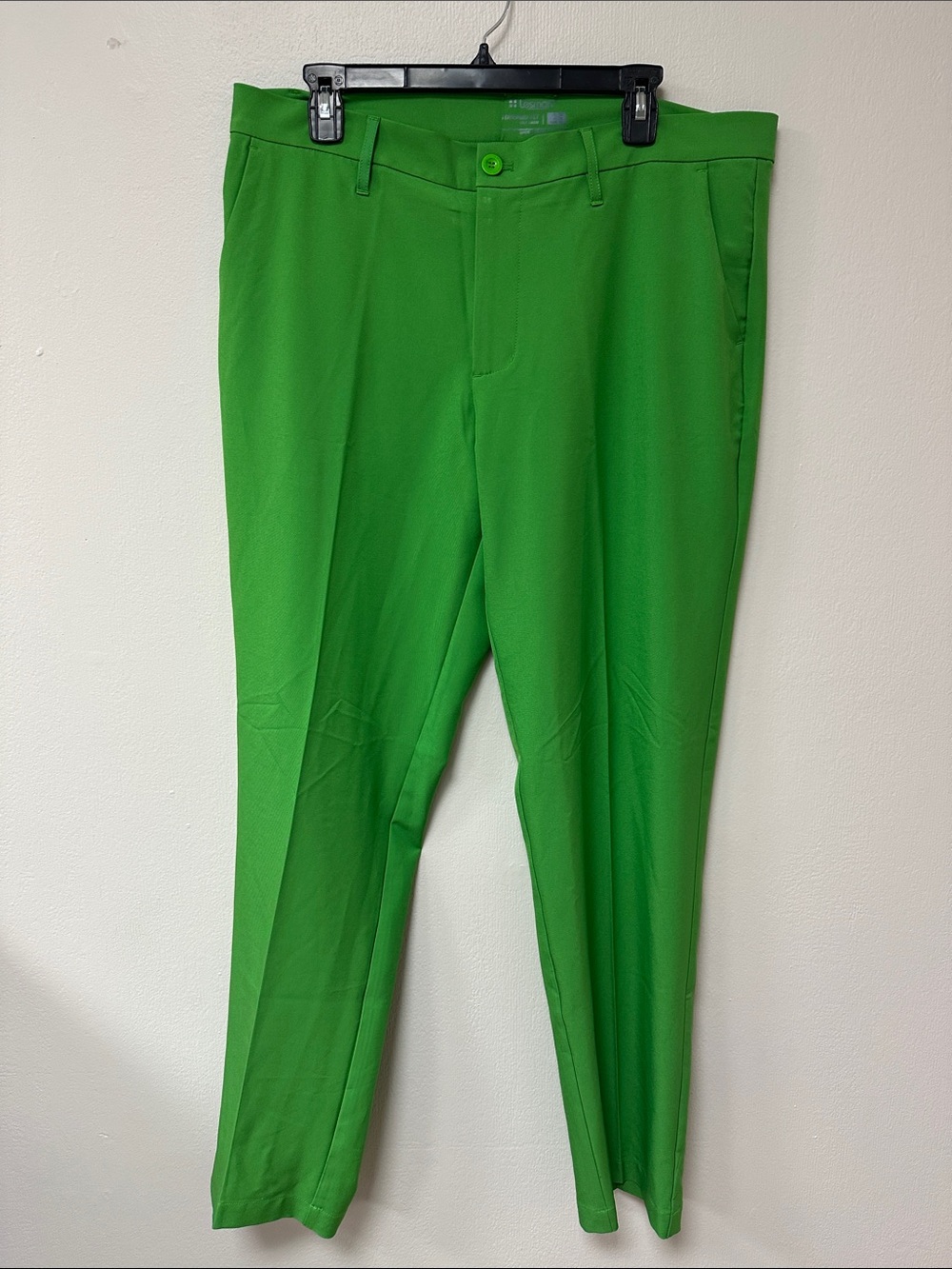 Lesmart Men's Green Dress Golf Pants - Classic Straight Fit